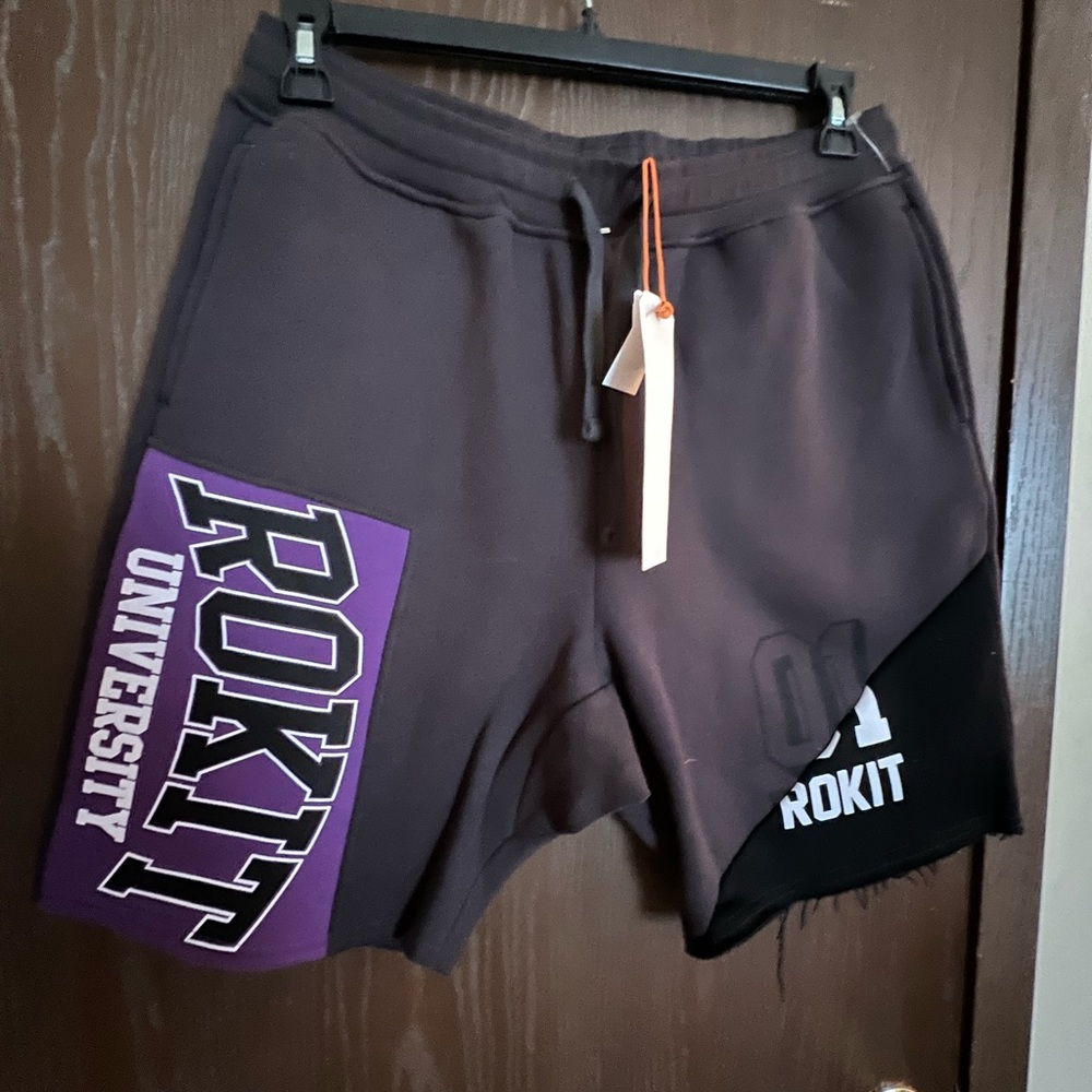 Rokit Black Cotton Shorts